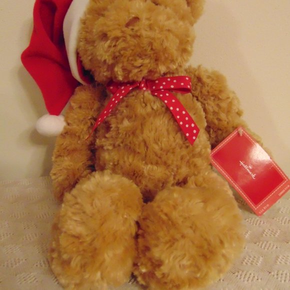 Hallmark Christmas Plush Bear, with Santa's cap and original tag, 2005 - Picture 2 of 7